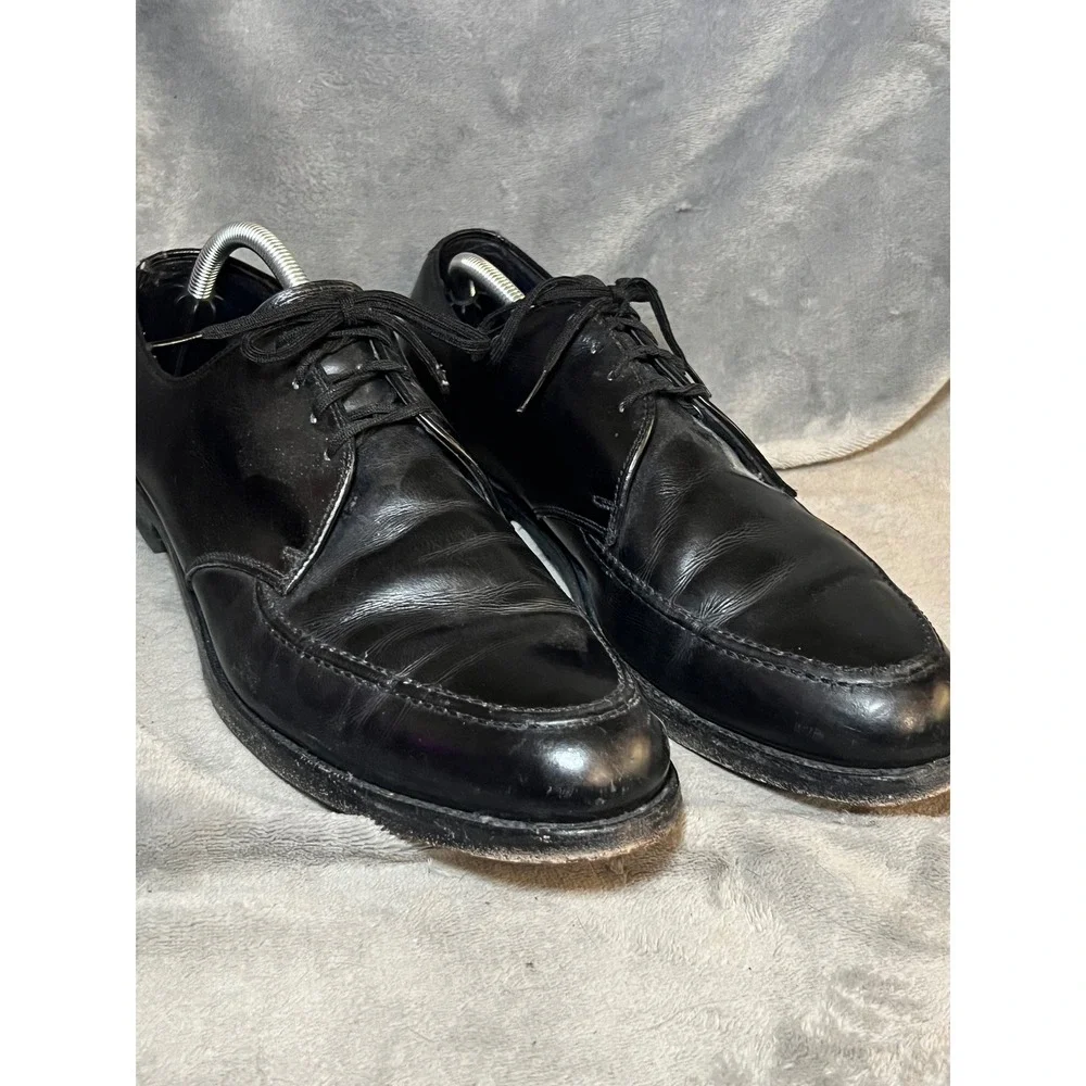 ET Wright Black Leather Split Toe Derby Dress Shoes 12 A/AAA Narrow Vintage